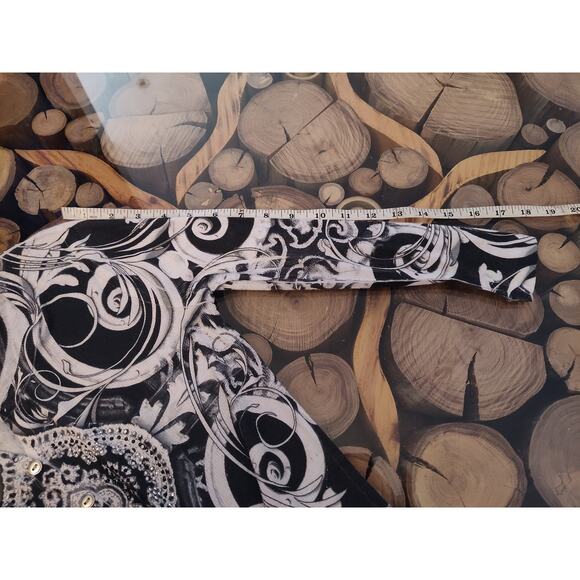 Style & Co petite embellished scroll shirt bling Henley 3/4 sleeve Small PS - Picture 5 of 8